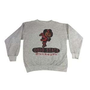Vintage Ohio State Buckeyes Sweatshirt Tultex Gray Brutus Buckeye 90s XL USA